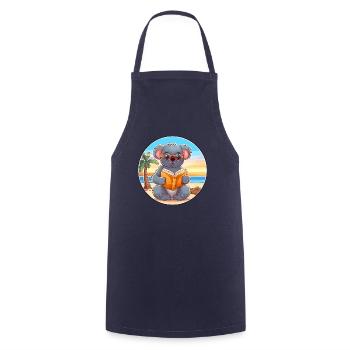 Koala Niedliche Lustige Karikatur Kawaii Buch Strand - Kochschürze - Navy - Vorne - AI Model Male 185 dark (185cm)