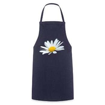 Margerite Gänseblume weiße Blume Margeriten - Kochschürze - Navy - Vorne - AI Model Male 185 dark (185cm)