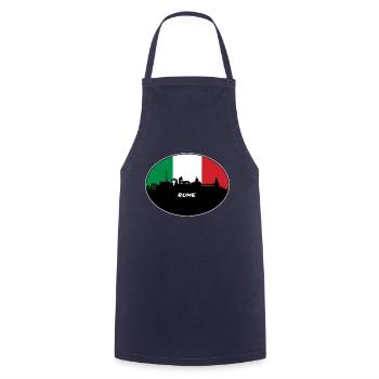 Rom Italien Flagge Skyline Reise Souvenir - Kochschürze - Navy - Vorne - AI Model Male 185 dark (185cm)