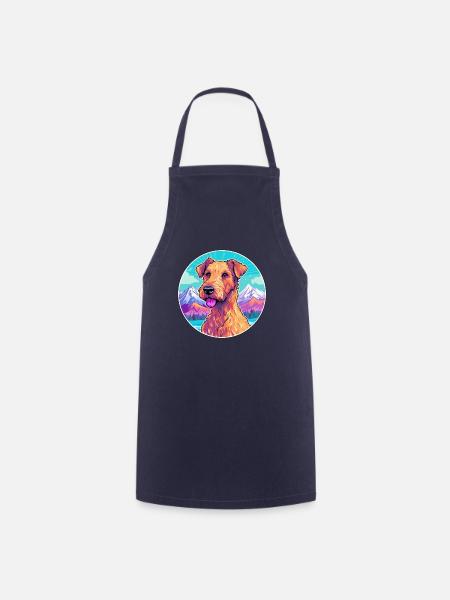 Irish Terrier Hunderasse Cartoon Kawaii Aquarell - Kochschürze - Navy