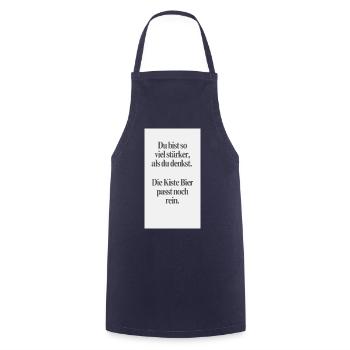 Du bist stärker - Kochschürze - Navy - Vorne - AI Model Male 185 dark (185cm)