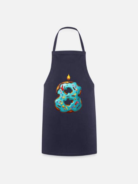 NUMMER 8 KUCHEN SWEET 8. GEBURTSTAG - Kochschürze - Navy