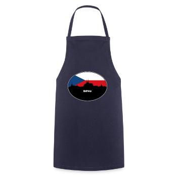 Brünn Tschechien Flagge Skyline Silhouette Reisen - Kochschürze - Navy - Vorne - AI Model Male 185 dark (185cm)