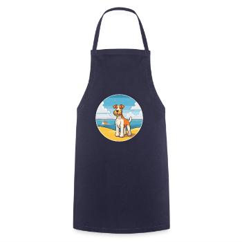 draht foxterrier hunderasse cartoon kawaii clipart - Kochschürze - Navy - Vorne - AI Model Male 185 dark (185cm)