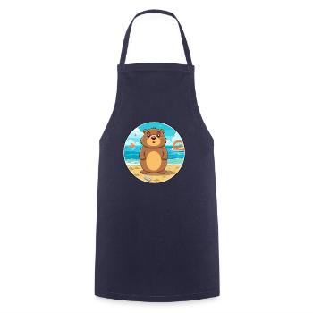 Gopher Aquarell Cartoon Kawaii Clipart Tier - Kochschürze - Navy - Vorne - AI Model Male 185 dark (185cm)