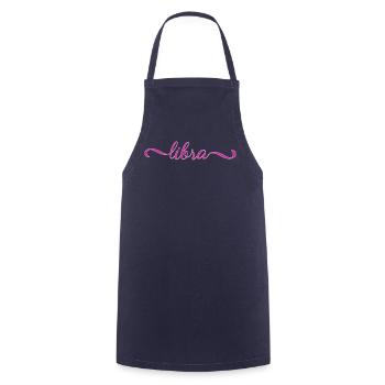 Libra Pink Script Zodiak Design - Kochschürze - Navy - Vorne - AI Model Male 185 dark (185cm)