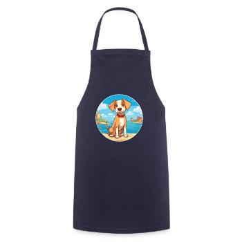 Mallorca Ratter Hund Rasse Cartoon Kawaii Clipart - Kochschürze - Navy - Vorne - AI Model Male 185 dark (185cm)