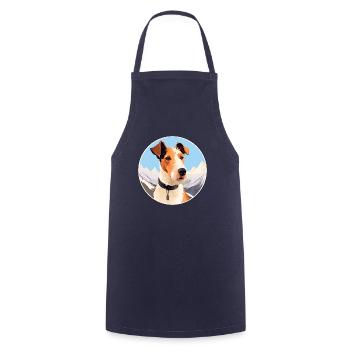 Foxterrier Glatte Hunderasse Cartoon Kawaii Waterc - Kochschürze - Navy - Vorne - AI Model Male 185 dark (185cm)