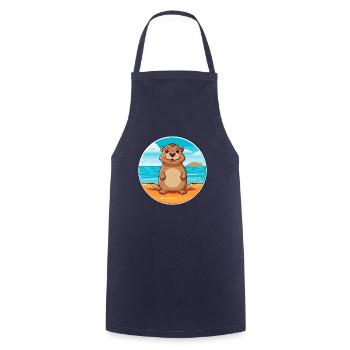 Gopher Aquarell Cartoon Kawaii Clipart Tier - Kochschürze - Navy - Vorne - AI Model Male 185 dark (185cm)