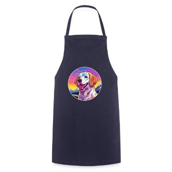 Akbash Hunderasse Karikatur Kawaii Aquarell - Kochschürze - Navy - Vorne - AI Model Male 185 dark (185cm)