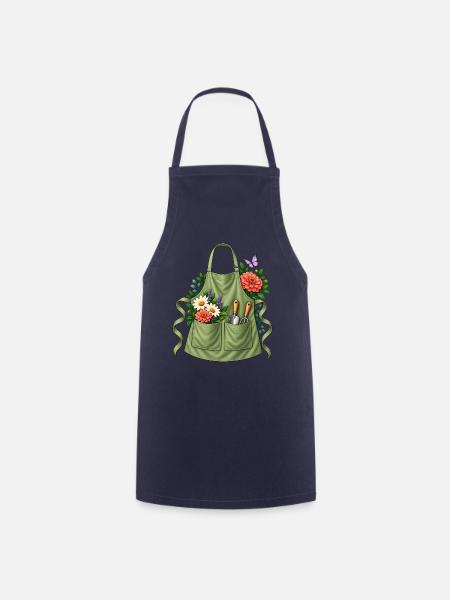 Gärtnerin Geschenkidee Gartenschürze Werkzeug - Kochschürze - Navy