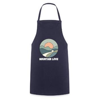 Sonnenpfad über Berglandschaft - Kochschürze - Navy - Vorne - AI Model Male 185 dark (185cm)