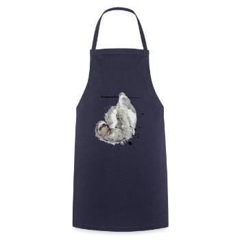 Bequem Hängendes Faultier im Aquarellstil - Kochschürze - Navy - Vorne - AI Model Male 185 dark (185cm)
