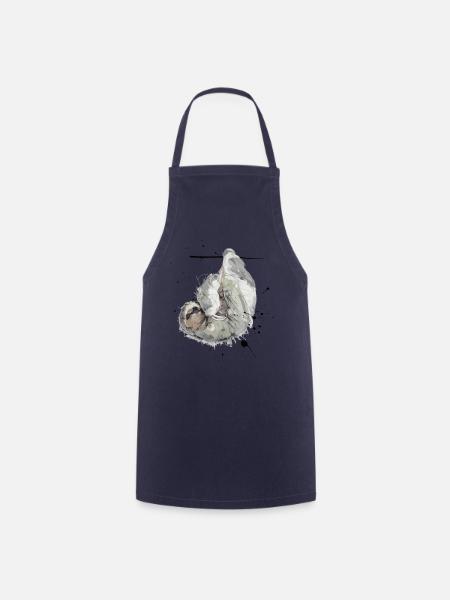 Bequem Hängendes Faultier im Aquarellstil - Kochschürze - Navy