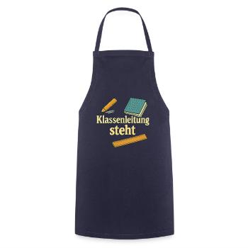 Geschenk für die erste eigene Klassenleitung - Kochschürze - Navy - Vorne - AI Model Male 185 dark (185cm)