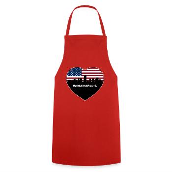 Indianapolis Indiana USA Flagge Skyline Reisen Souve - Kochschürze - Rot - Vorne - AI Model Male 185 dark (185cm)
