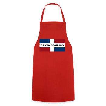 Ville de Saint-Domingue en République dominicaine Drapeau - Tablier de cuisine - rouge - Devant - AI Model Male 185 dark (185cm)