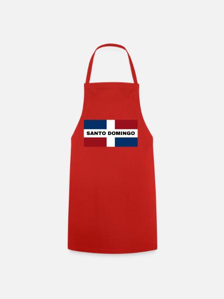 Santo Domingo City in Dominican Republic Flag - Cooking Apron - red
