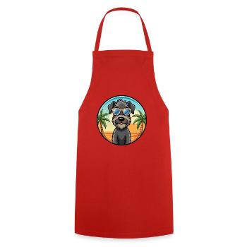 Kerry Blue Terrier Hunderasse Cartoon Sonnenbrille - Kochschürze - Rot - Vorne - AI Model Male 185 dark (185cm)