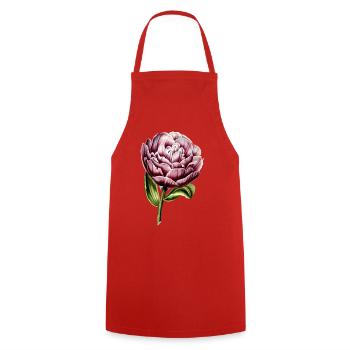 Purpur Tulpen-Botanik Druck - Kochschürze - Rot - Vorne - AI Model Male 185 dark (185cm)