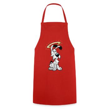 Asterix & Obelix Idefix Mit Heiligenschein - Kochschürze - Rot - Vorne - AI Model Male 185 dark (185cm)