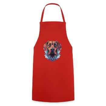Rhodesian Ridgeback Hund Buntes Aquarell Haustier - Kochschürze - Rot - Vorne - AI Model Male 185 dark (185cm)