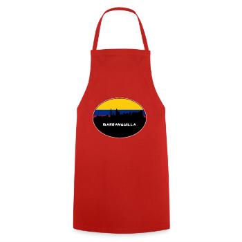 Barranquilla Kolumbien Flagge Skyline Silhouette Trav - Kochschürze - Rot - Vorne - AI Model Male 185 dark (185cm)