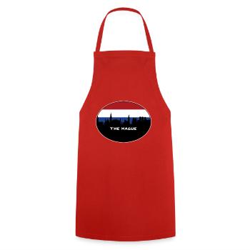 Den Haag Niederlande Flagge Skyline Silhouette Trav - Kochschürze - Rot - Vorne - AI Model Male 185 dark (185cm)