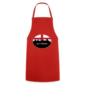 Nottingham England Flagge Skyline Reise Souvenir - Kochschürze - Rot - Vorne - AI Model Male 185 dark (185cm)