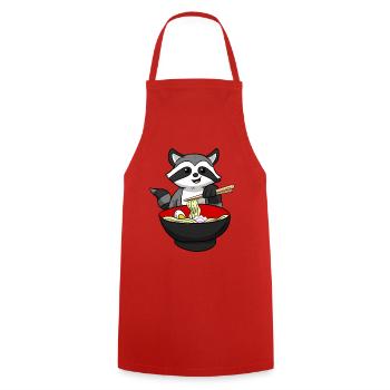 Waschbär Ramen Nudeln Japan Racoon - Kochschürze - Rot - Vorne - AI Model Male 185 dark (185cm)