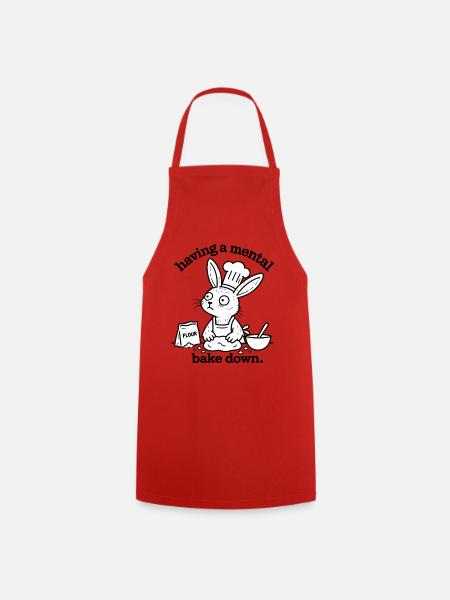 Mental Bake Down – Hase beim Backen - Kochschürze - Rot
