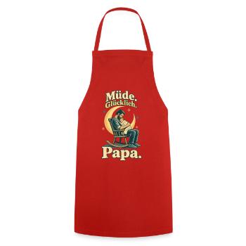 Frischgebackener Papa Schlafmangel Humor - Kochschürze - Rot - Vorne - AI Model Male 185 dark (185cm)