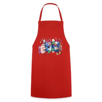 Weihnachtsmarkt - Kochschürze - Rot - Vorne - AI Model Male 185 dark (185cm)