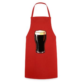 Dunkles Bierglas Motiv - Kochschürze - Rot - Vorne - AI Model Male 185 dark (185cm)