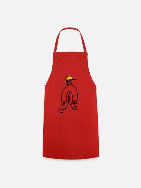 Oha Männchen / Holy Moly Man - Kochschürze - Rot