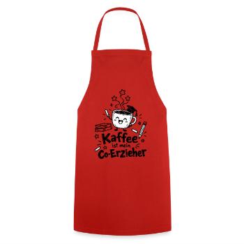 Lustiger Kaffeebecher Cartoon - Kochschürze - Rot - Vorne - AI Model Male 185 dark (185cm)