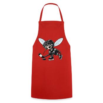 Mücke Moskito Eishockey Spieler Cartoon Cool - Kochschürze - Rot - Vorne - AI Model Male 185 dark (185cm)