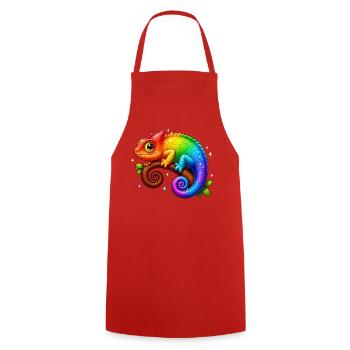 Kawaii Chamäleon Regenbogen Bunt T-Shirt - Kochschürze - Rot - Vorne - AI Model Male 185 dark (185cm)