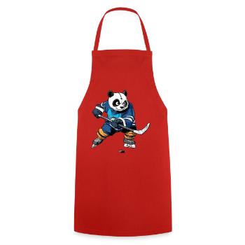 Eishockey Pandabär - Kochschürze - Rot - Vorne - AI Model Male 185 dark (185cm)