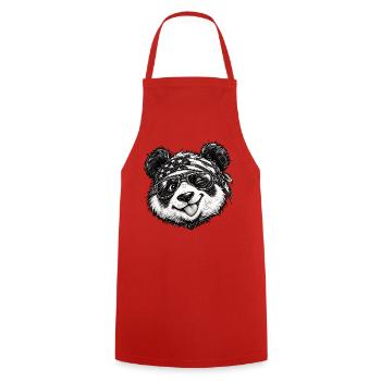 Cool Panda Biker Bandana Sonnenbrille Tierkunst - Kochschürze - Rot - Vorne - AI Model Male 185 dark (185cm)
