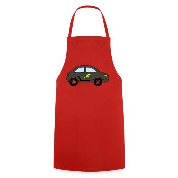 Blitzauto Silhouette - Kochschürze - Rot - Vorne - AI Model Male 185 dark (185cm)