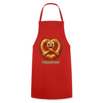 Laugenbrezel Kostüm Fasching Fasnet Verkleidung - Kochschürze - Rot - Vorne - AI Model Male 185 dark (185cm)
