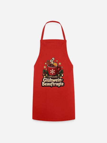 Offizielle Glühwein-Beauftragte Weihnachtsmarkt - Kochschürze - Rot