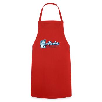 Alaska Retro Vintage Glacier Bear Mountain Design - Kochschürze - Rot - Vorne - AI Model Male 185 dark (185cm)