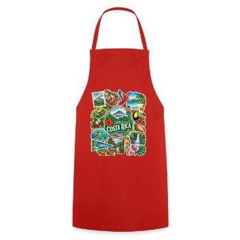 Costa Rica Reisesticker - Kochschürze - Rot - Vorne - AI Model Male 185 dark (185cm)