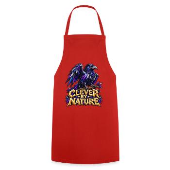 Clever by Nature Rabe Low Poly T-Shirt Rabenkrähe - Kochschürze - Rot - Vorne - AI Model Male 185 dark (185cm)