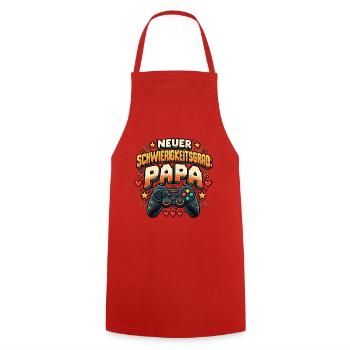 Neuer Schwierigkeitsgrad Papa - Kochschürze - Rot - Vorne - AI Model Male 185 dark (185cm)