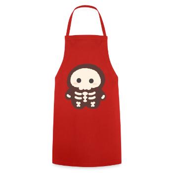 Kawaii-Skelettplüsch-Charme - Kochschürze - Rot - Vorne - AI Model Male 185 dark (185cm)
