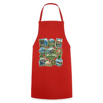 Irland Reisesticker - Kochschürze - Rot - Vorne - AI Model Male 185 dark (185cm)