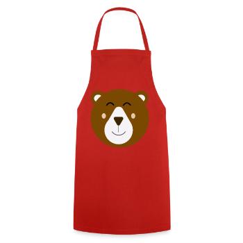 Süßer glücklicher brauner Bär - Kochschürze - Rot - Vorne - AI Model Male 185 dark (185cm)